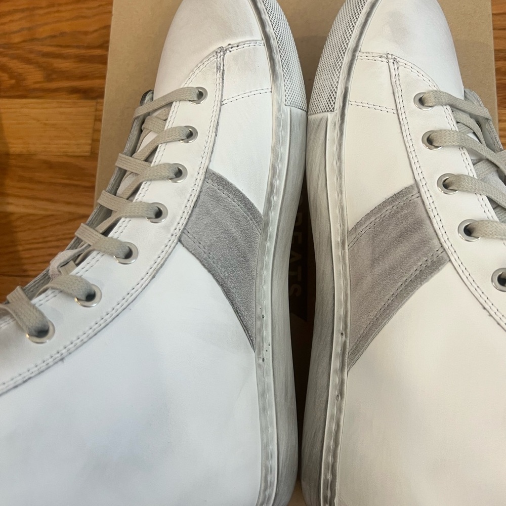 Greats The Reign High Top Blanco Italian Leather Distressed Sneakers Size 8.5 US - Picture 5 of 6